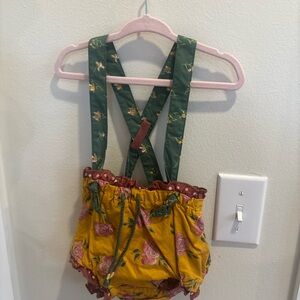 Matilda Jane Floral Suspender Romper - Yellow and Green